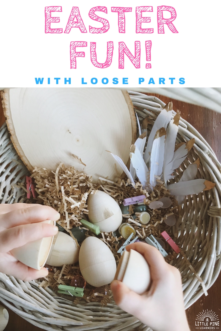 If you’re are looking for a fun and creative Easter egg activity, you’ve come to the right place! These loose parts Easter eggs will keep those little hands and BIG imaginations busy for a long time. 