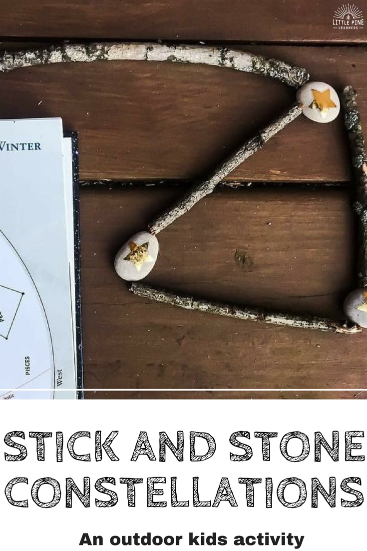 A simple constellation activity with sticks and stones. 