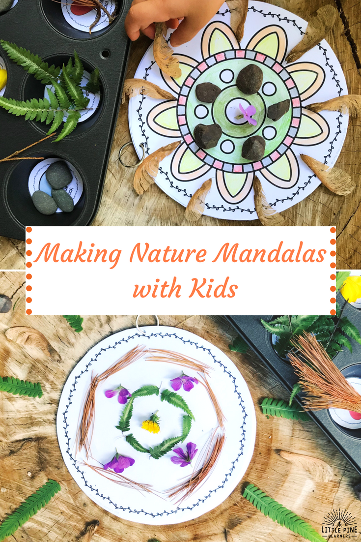 Making nature mandalas is calming, relaxing and fun!