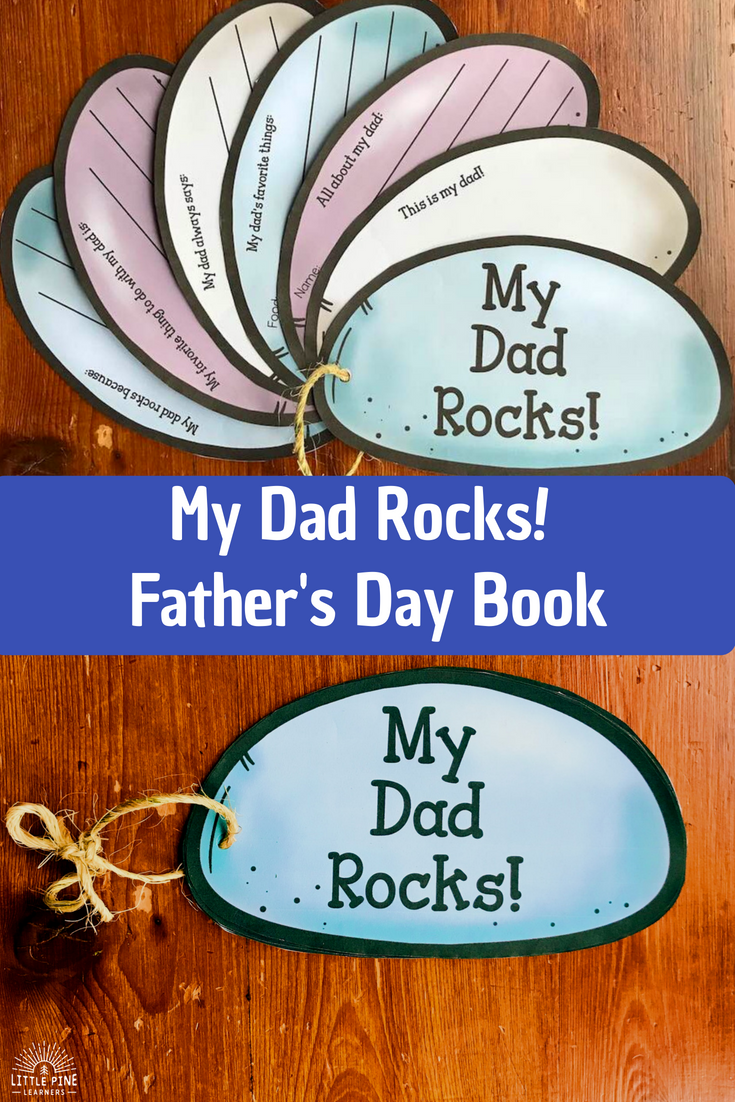 My Dad Rocks! is a unique book your students can make for their dad, uncle, or grandpa. This book makes a great Father’s Day gift or birthday present! Just cut out the rock shapes, have your students fill out the questionnaires, and staple or tie the pages together with string. If your students are too young to write, you can record their answers for them! Try adding the My Dad Rocks stacking stone craft to make the gift extra special!