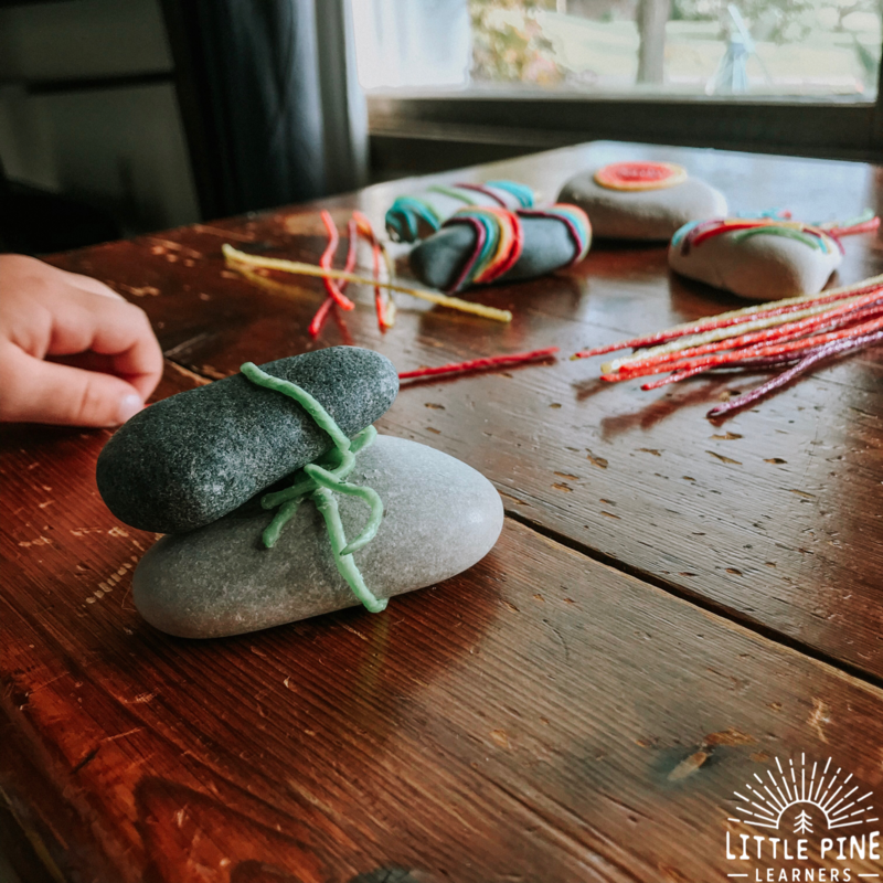 Looking for a simple stone activity that is no prep, totally doable for even the littlest rock hounds, and turns out bright and beautiful every time? I have just the activity for you!