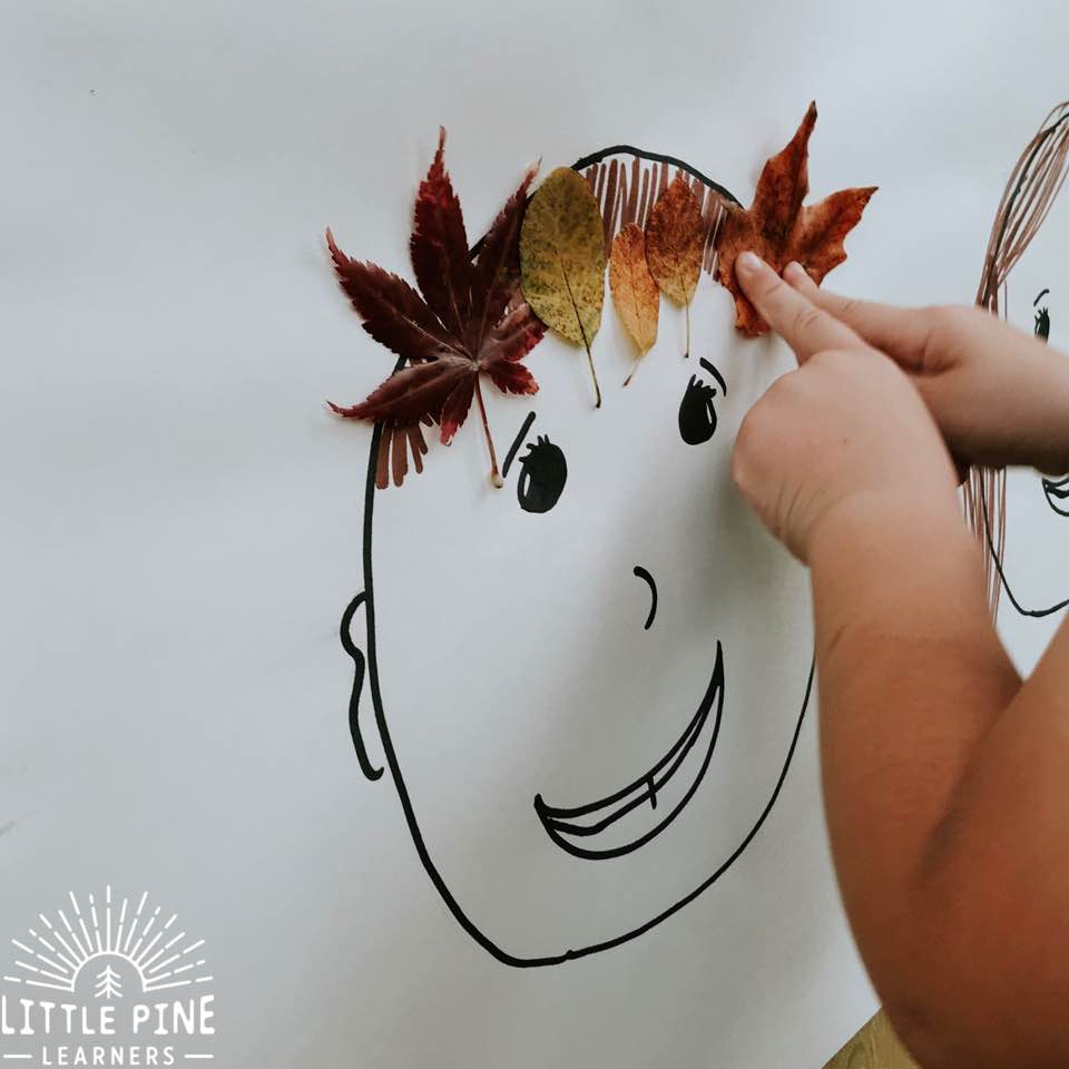 Here is a simple fall leaf crown activity that you can do over and over again! With just a few supplies, you have a fun nature invitation that children will love and return to throughout the week- if not longer.