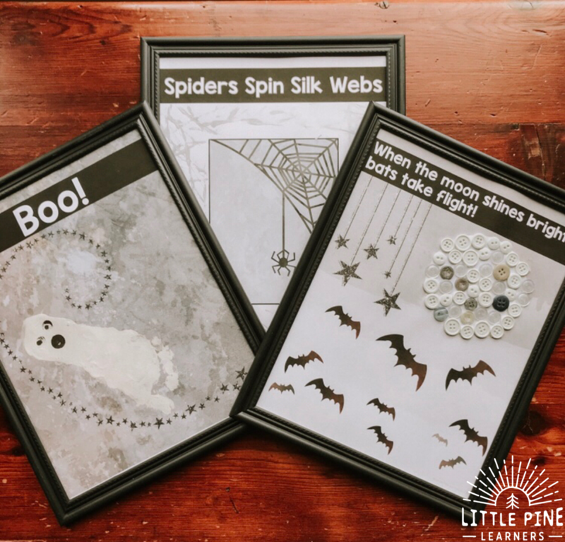 Check out 12 low-prep fall keepsake printables filled with spider, bat, pumpkin, apple and other fall nature themed activities!