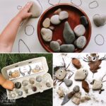 Here you will find 10+ stone and rock themed nature crafts, literacy and other kids learning activities! These unique and creative activities are irresistible and I promise you will find a handful to try with your little rock hound! These are perfect for the homeschool, outdoor or traditional classroom. 