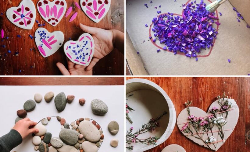 Valentine's Day is right around the corner, so I thought I'd share 10 0f my favorite nature heart activities for kids! These activities include simple and beautiful nature crafts, sensory activities, fine motor work, learning activities and handmade Valentine's that will melt hearts!