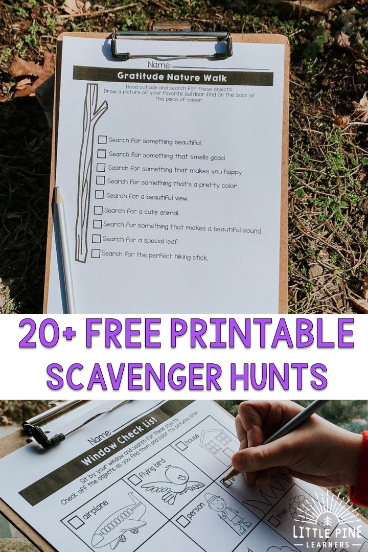 Here are Over 20 outdoor printable activities you can try in your own backyard or during your next nature walk around the neighborhood. These no-prep scavenger hunts and checklists are perfect last minute activities and require no extra work or effort on your end. Just print and head outdoors with your kids! 