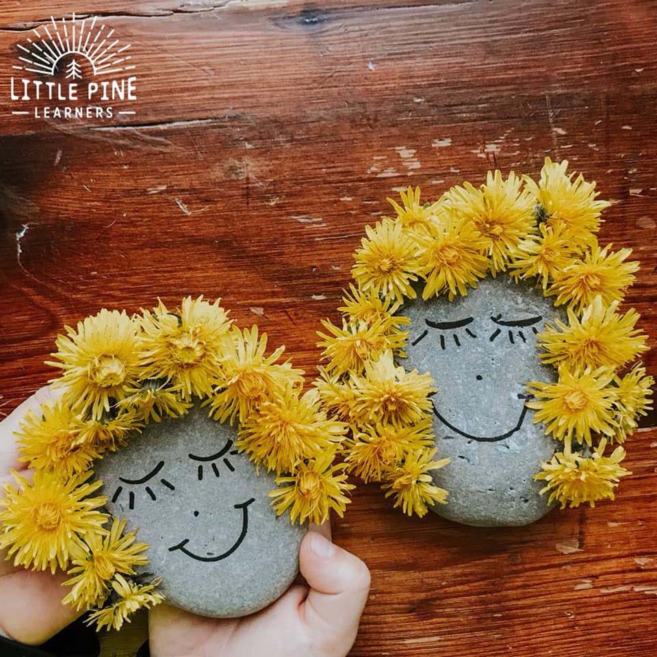 Try this simple and adorable spring craft for kids today! You just need a few supplies to make these absolutely adorable dandelion rock people. You can make just one rock person or a whole family of rock people, complete with a dandy-lion family pet;) 
