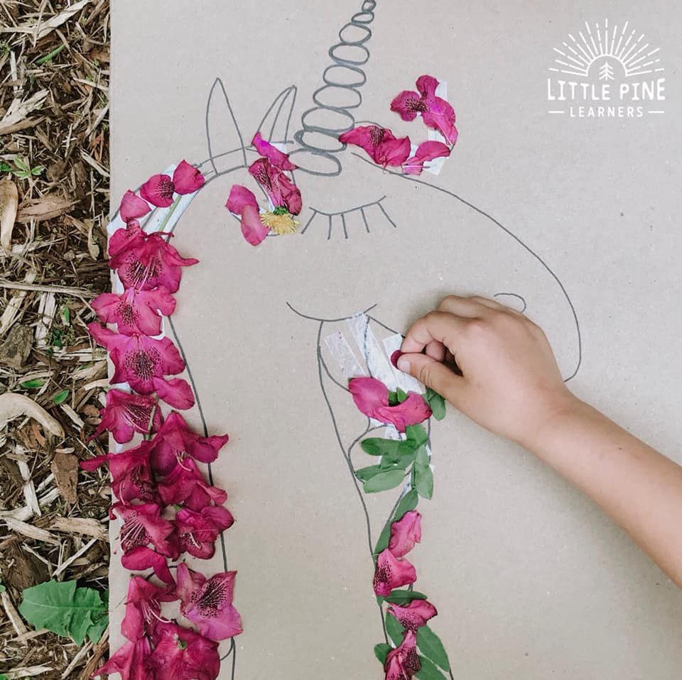 Just add nature to make this simple nature unicorn craft for kids.