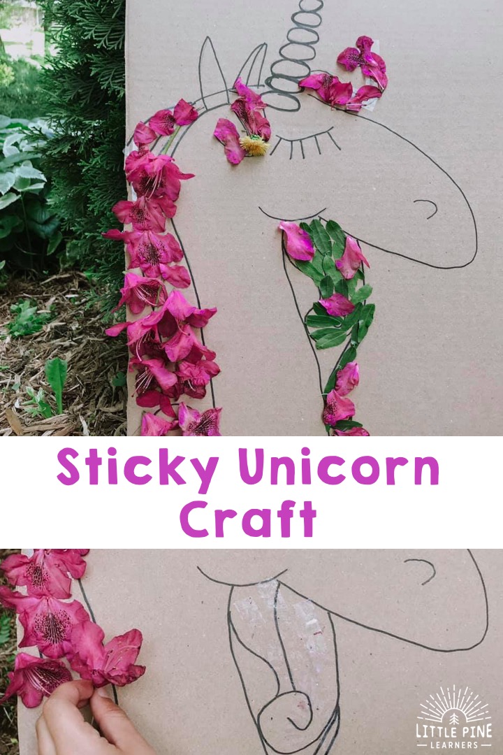 To make this cute unicorn craft for kids, you just need to add nature!