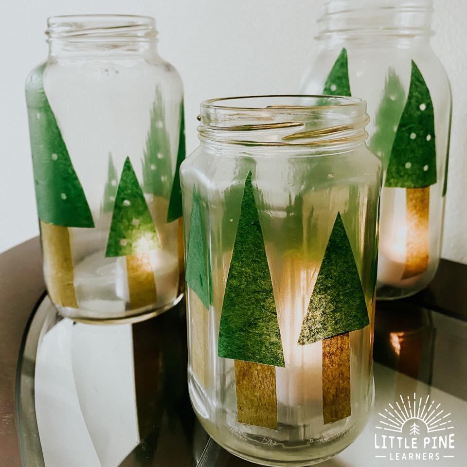 This mason jar lantern makes the perfect handmade Christmas gift or decoration for your home! They are so easy to make, inexpensive, and kids will love to help with the process.