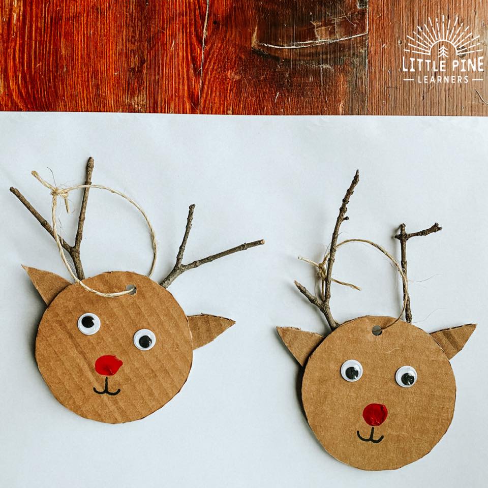 This DIY reindeer ornament is so easy to make and looks adorable when complete!