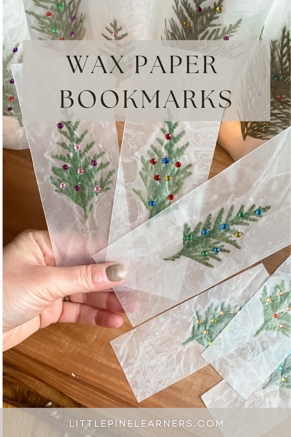 Make your own bookmark with wax paper!
