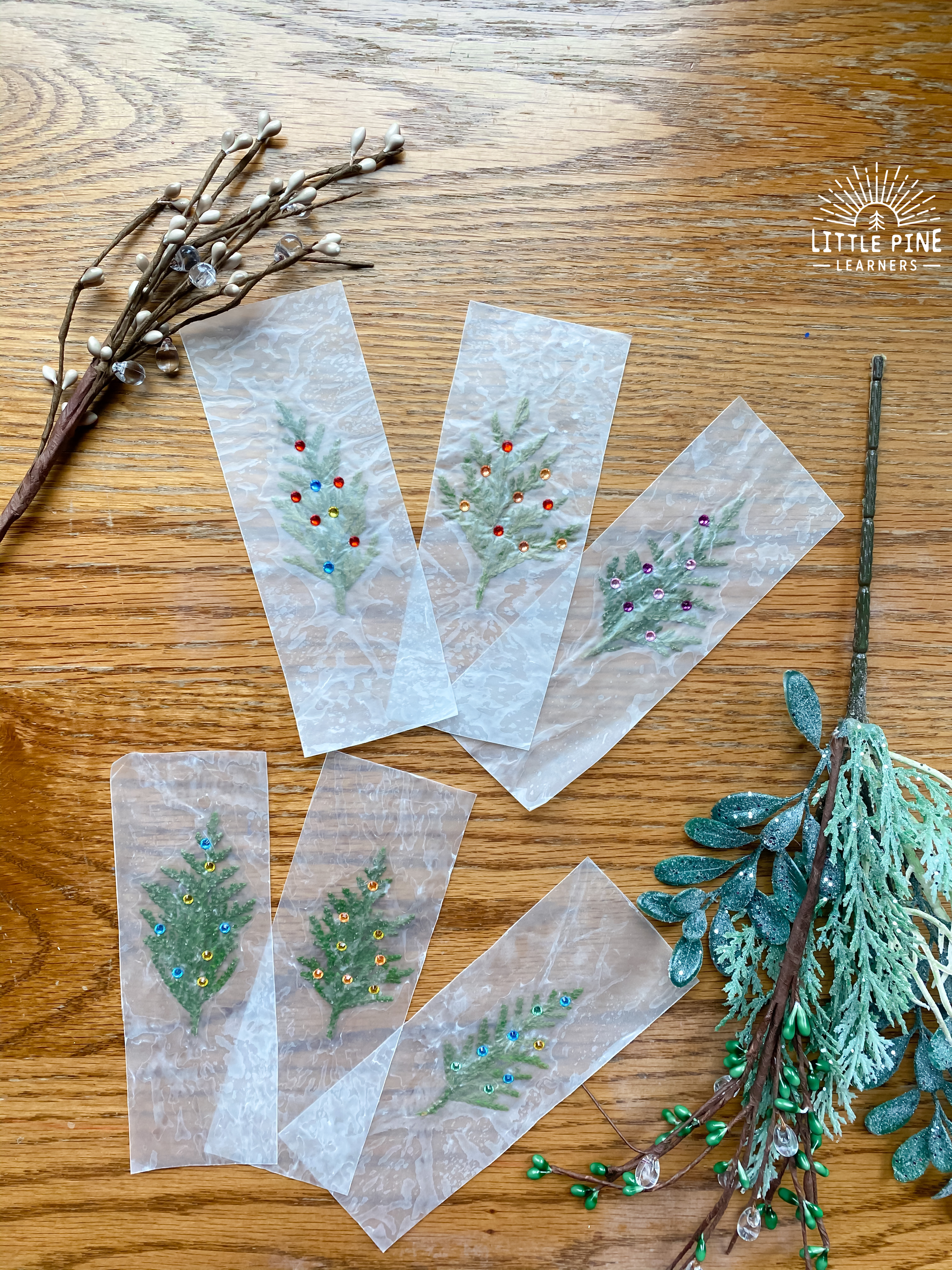 Wax Paper Bookmark for the Holidays