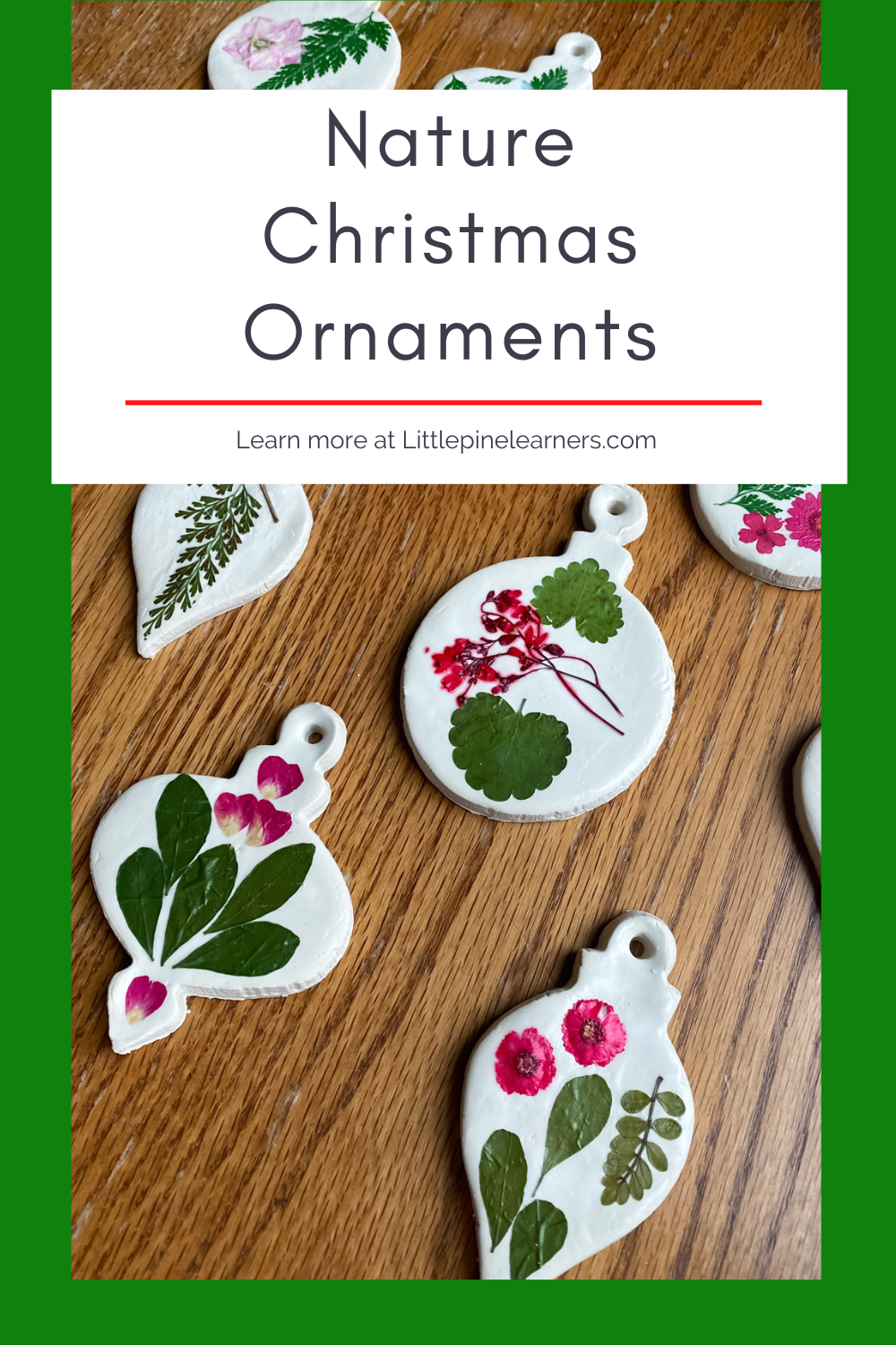 Pressed Flower Nature Christmas Ornaments