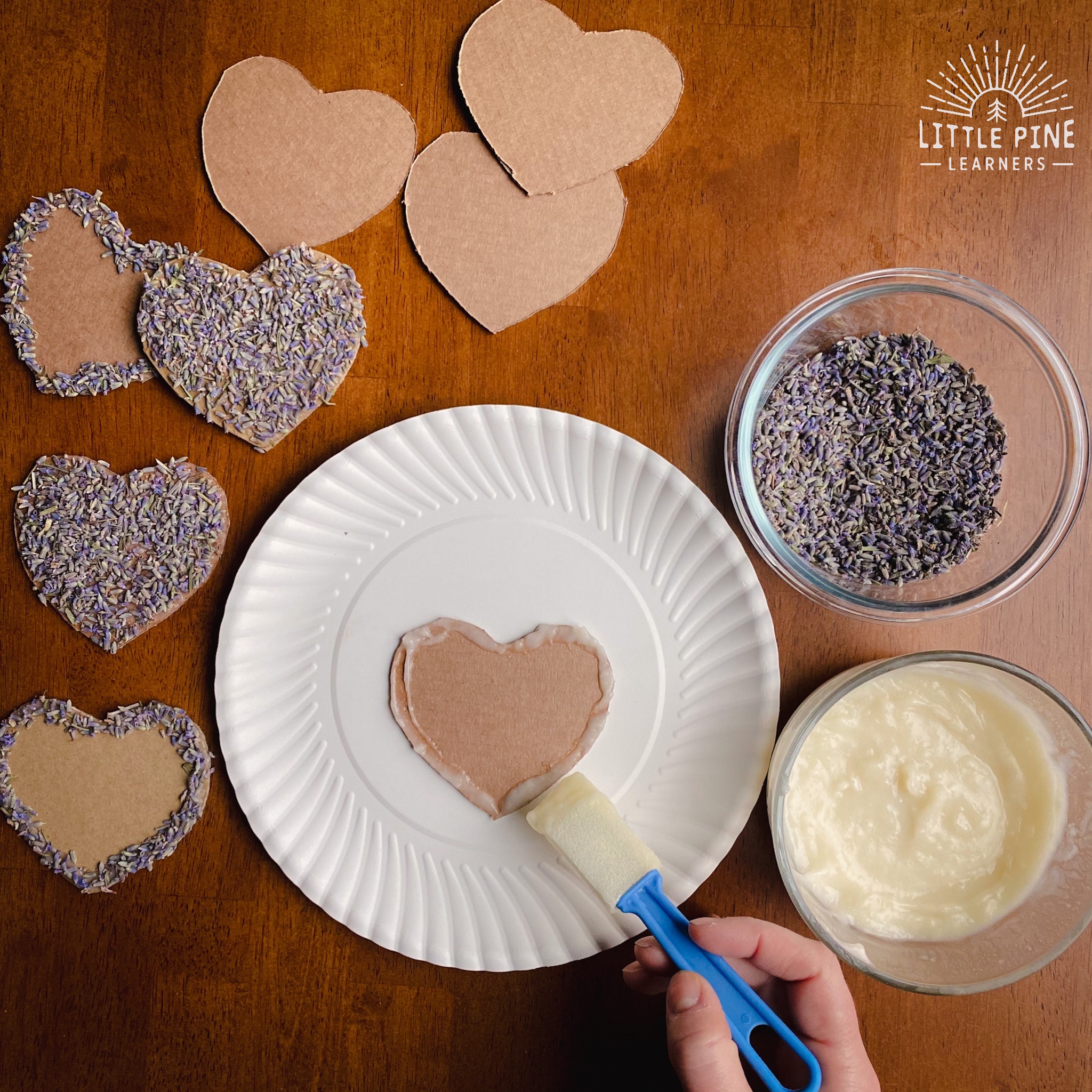 DIY Lavender Heart Garland