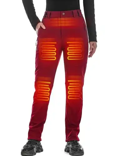 Women's Heated Pants with Battery Pack, Fleece Lined, Outdoor Softshell Pants