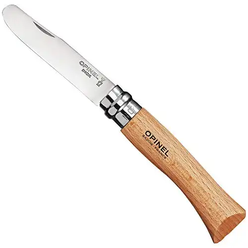 Opinel My First No.7 Stainless Steel Children’s Folding Pocket Knife with Safety Rounded Tip