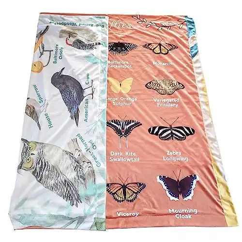 Double Sided Learning Blanket – Butterflies & Backyard Species