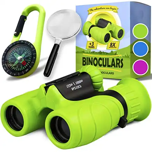 Binoculars for Kids, Set with Magnifying Glass & Compass