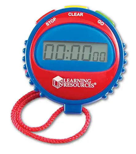 Learning Resources Simple 3 Button Stopwatch, Supports Science Investigations, and Timed Math Exercises